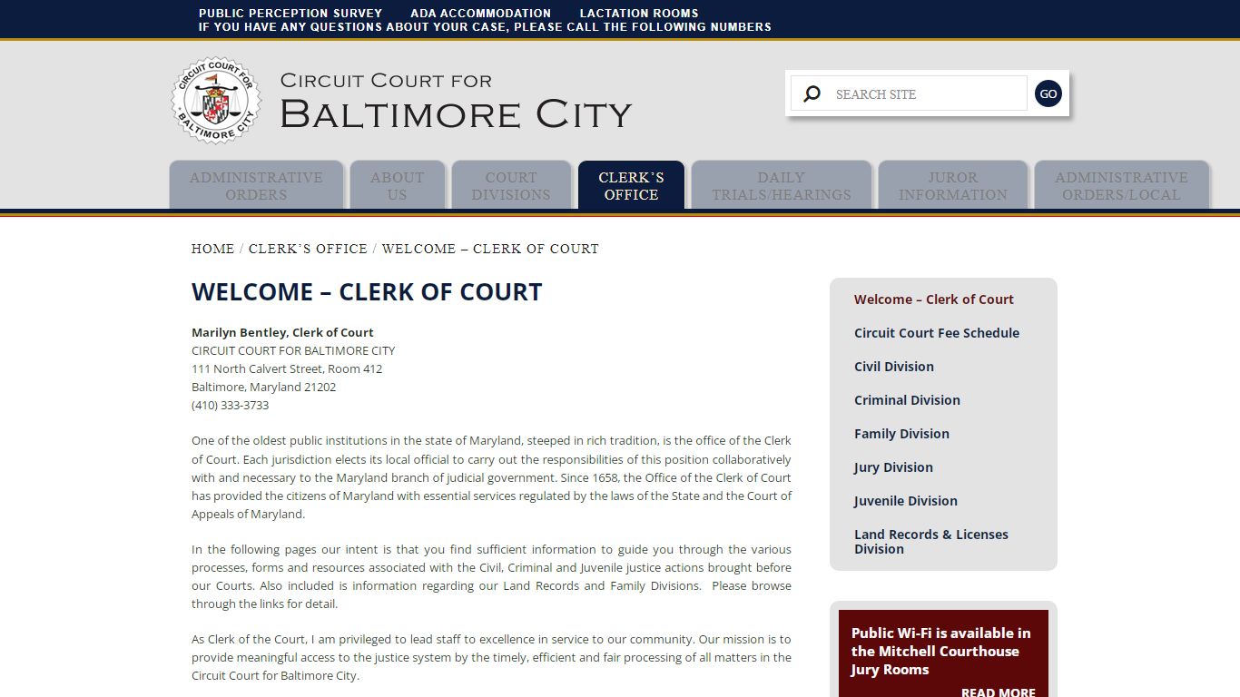 Welcome – Clerk of Court – Circuit Court For Baltimore City